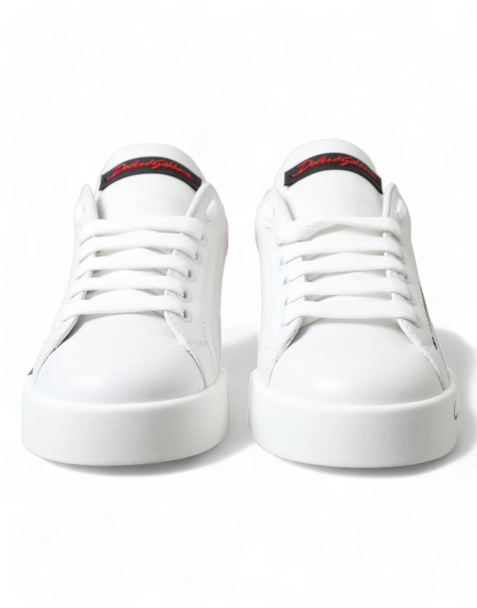 Dolce & Gabbana White Red Lace Up Womens Low Top Sneakers Shoes - EU36/US5.5