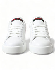 Dolce & Gabbana White Red Lace Up Womens Low Top Sneakers Shoes - EU36/US5.5