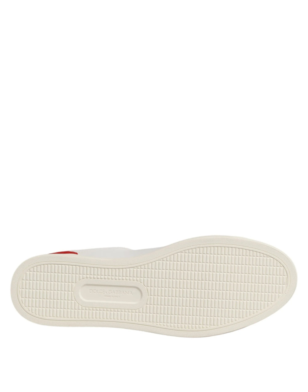 Dolce & Gabbana White Red Leather Low Top Men Sneakers Shoes - Sneakers