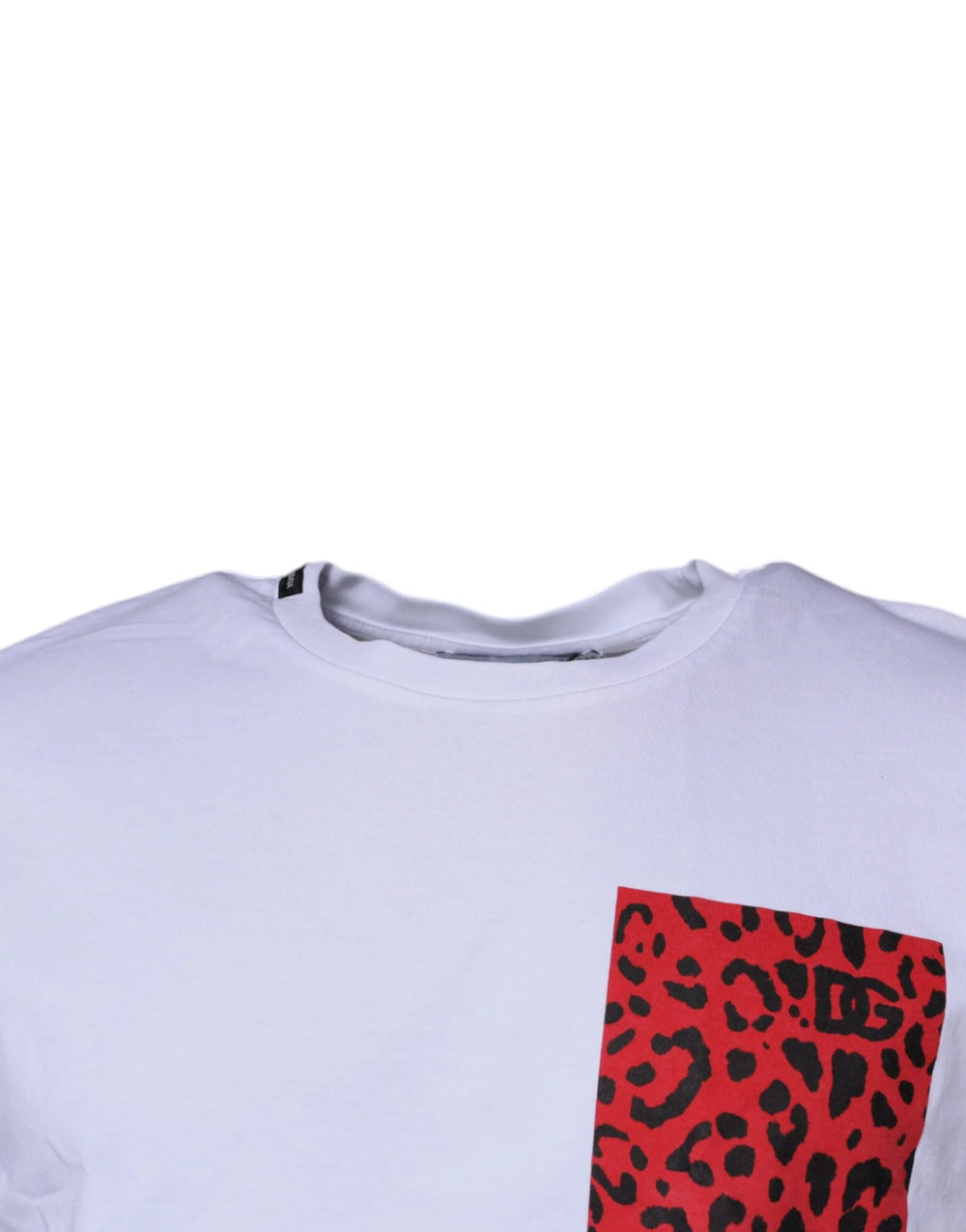 Dolce & Gabbana White Red Leopard Cotton Crew Neck T-shirt - T-Shirts