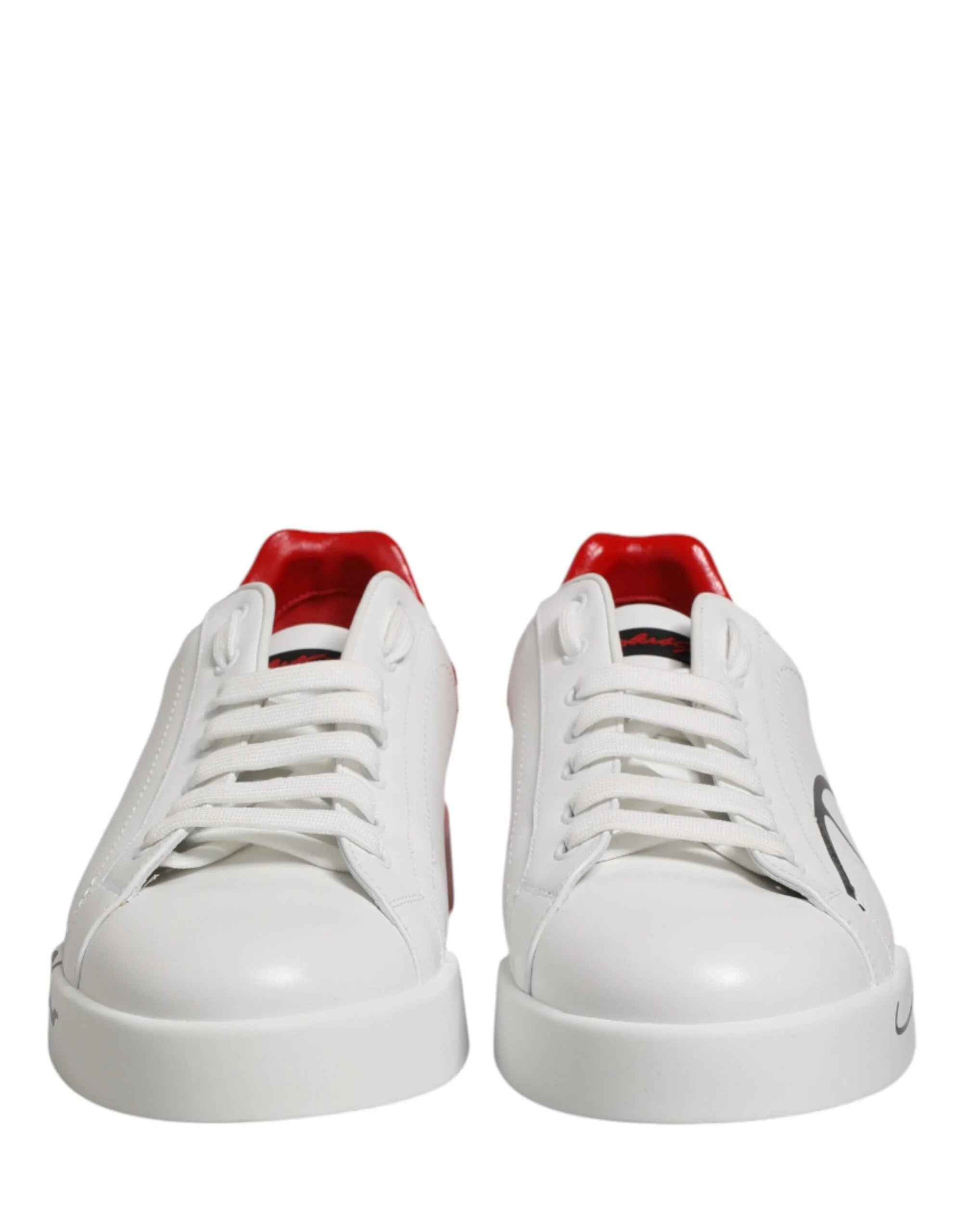 Dolce & Gabbana White Red Portofino Low Top Men Sneakers Shoes - EU44/US11