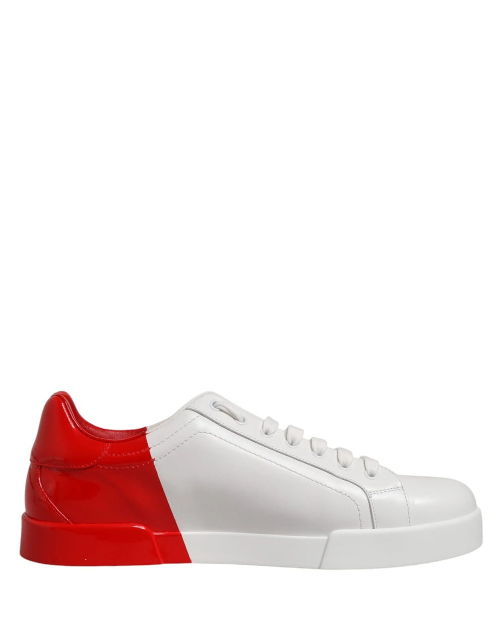 Dolce & Gabbana White Red Portofino Low Top Men Sneakers Shoes - EU44/US11