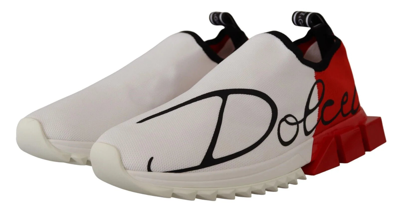 Dolce & Gabbana White Red Sorrento Sandals Sneakers - EU39/US6 - Sneakers