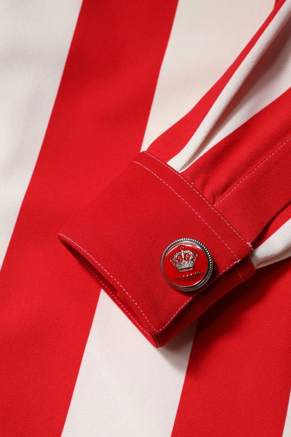 Dolce & Gabbana White Red Stripes Long Sleeves Mini Dress - Dresses