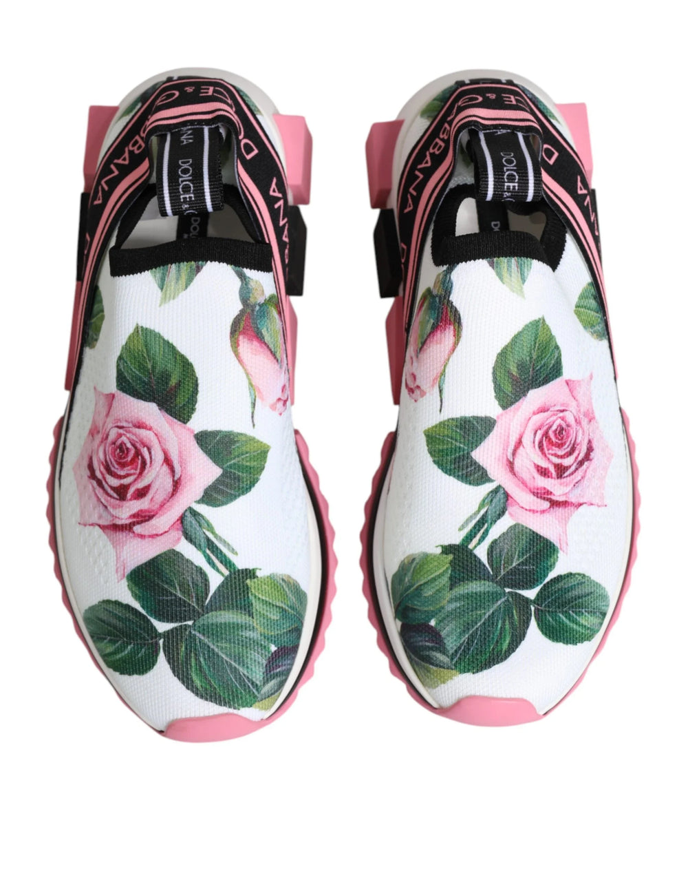 Dolce & Gabbana White Rose Print Sorrento Sneakers Shoes - EU35.5/US5 - Sneakers