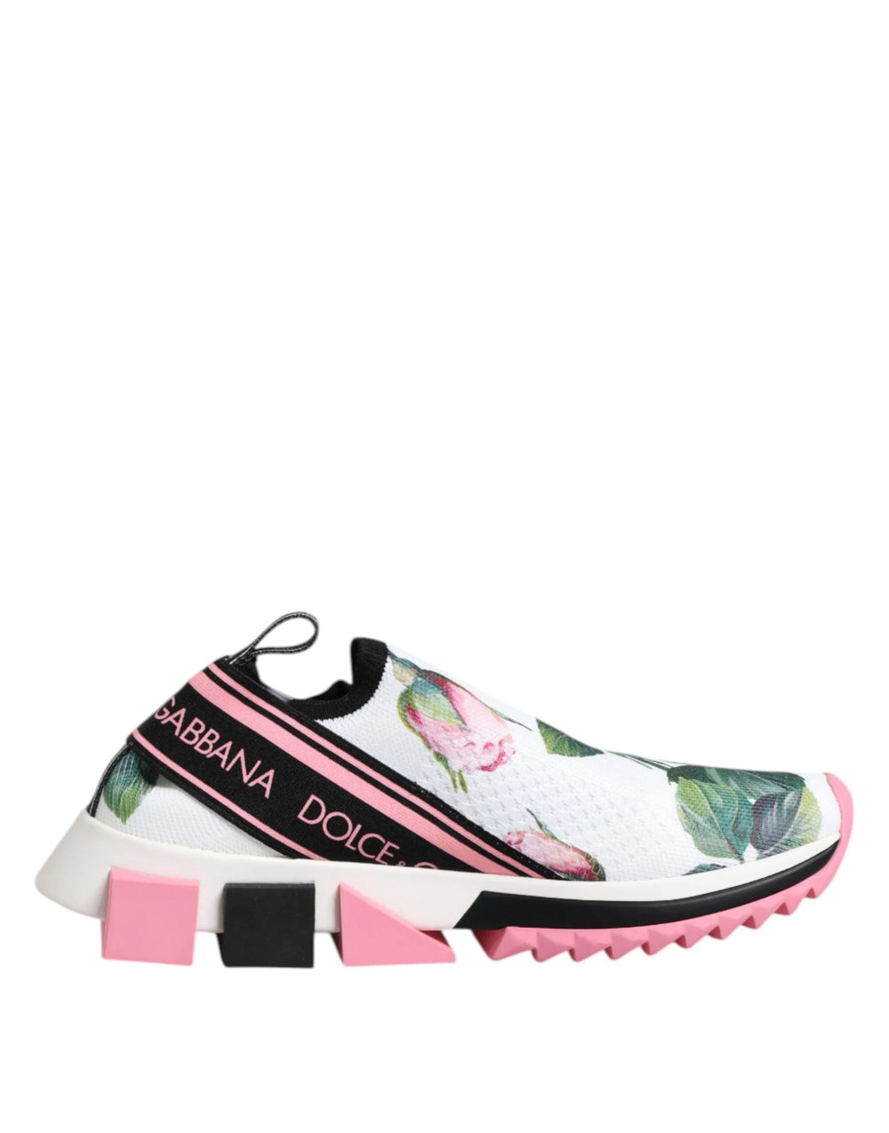 Dolce & Gabbana White Rose Print Sorrento Sneakers Shoes - EU35.5/US5 - Sneakers