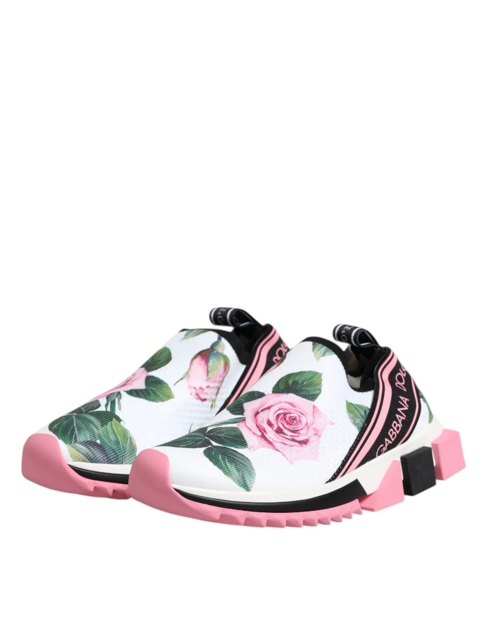 Dolce & Gabbana White Rose Print Sorrento Sneakers Shoes - EU35.5/US5 - Sneakers