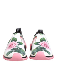 Dolce & Gabbana White Rose Print Sorrento Sneakers Shoes - EU37.5/US7