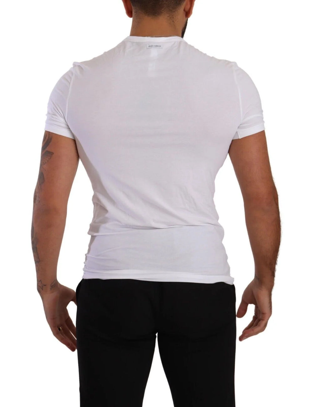 Dolce & Gabbana White Round Neck Cotton Stretch T-shirt Underwear - IT3 | XS - Men’s Undershirts