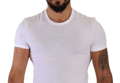 Dolce & Gabbana White Round Neck Cotton Stretch T-shirt Underwear - IT3 | XS - Men’s Undershirts