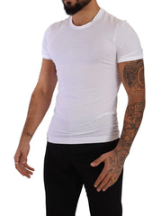 Dolce & Gabbana White Round Neck Cotton Stretch T-shirt Underwear - IT3 | XS - Men’s Undershirts