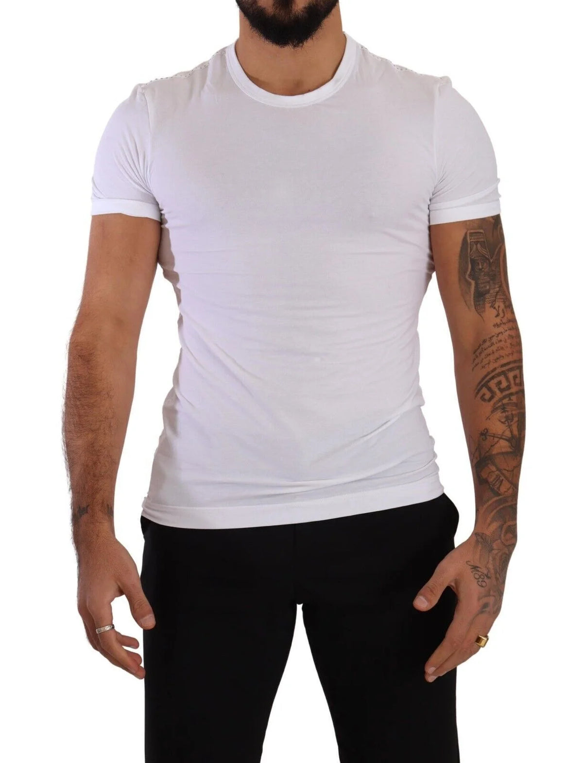 Dolce & Gabbana White Round Neck Cotton Stretch T-shirt Underwear - IT3 | XS - Men’s Undershirts