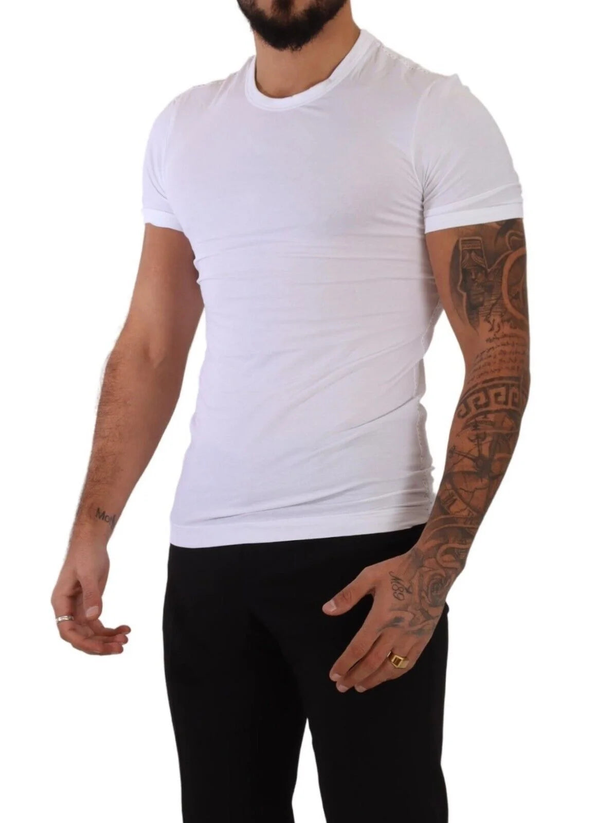 Dolce & Gabbana White Round Neck Cotton Stretch T-shirt Underwear - IT3 | XS - Men’s Undershirts