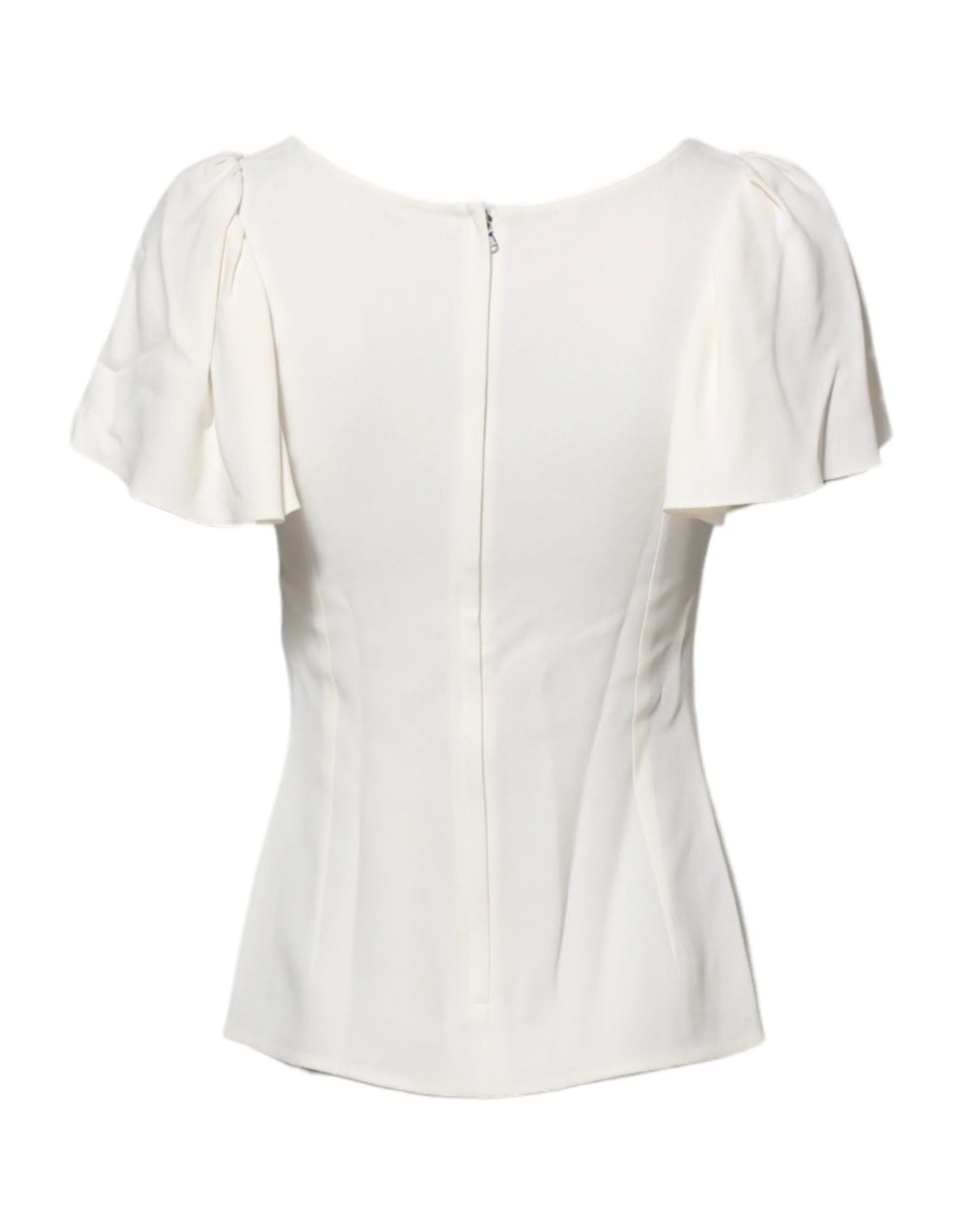 Dolce & Gabbana White Round Neck Short Sleeves Blouse Top - Blouses