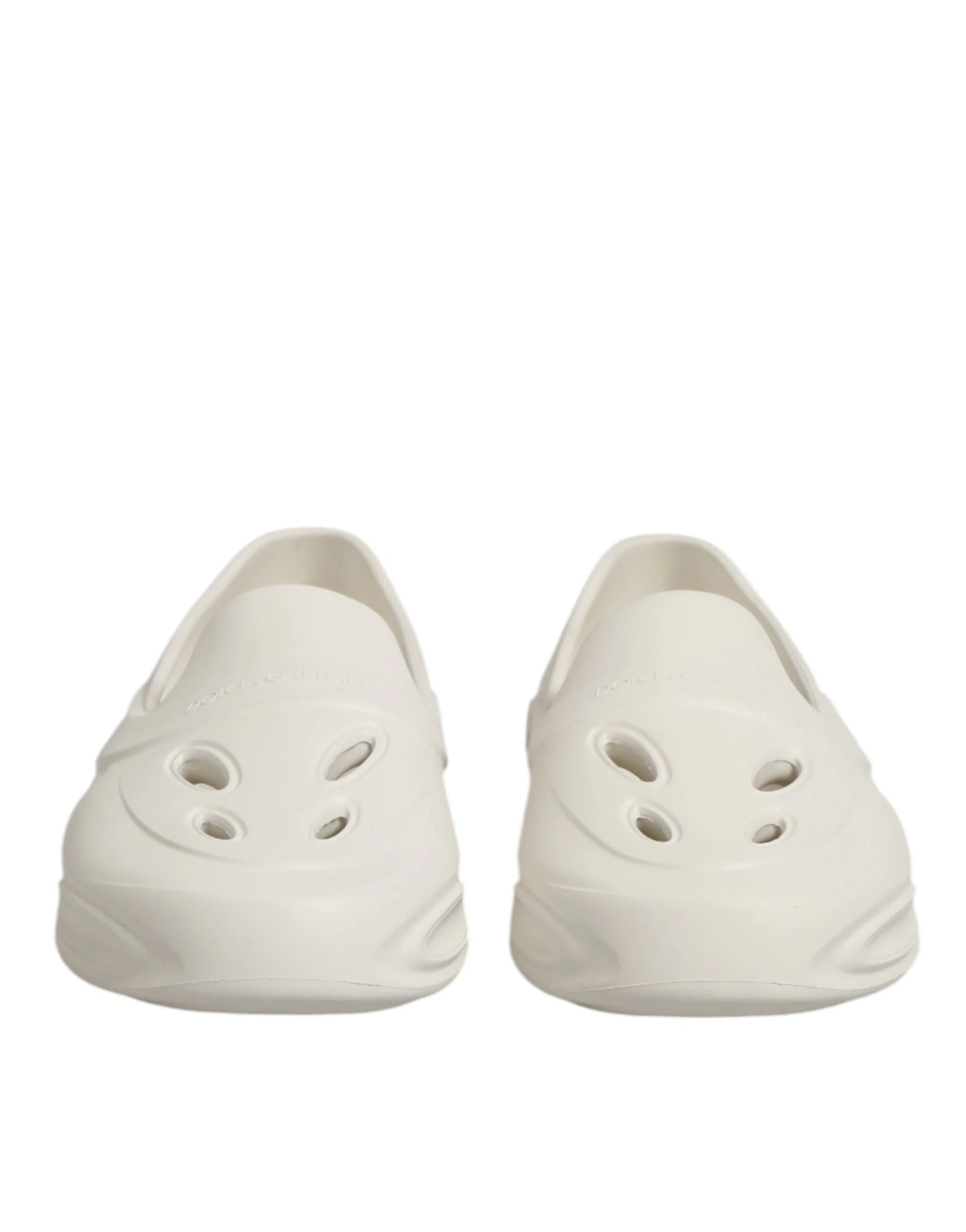 Dolce & Gabbana White Rubber Slides Low Top Sneakers Shoes - EU44/US11 - Sneakers