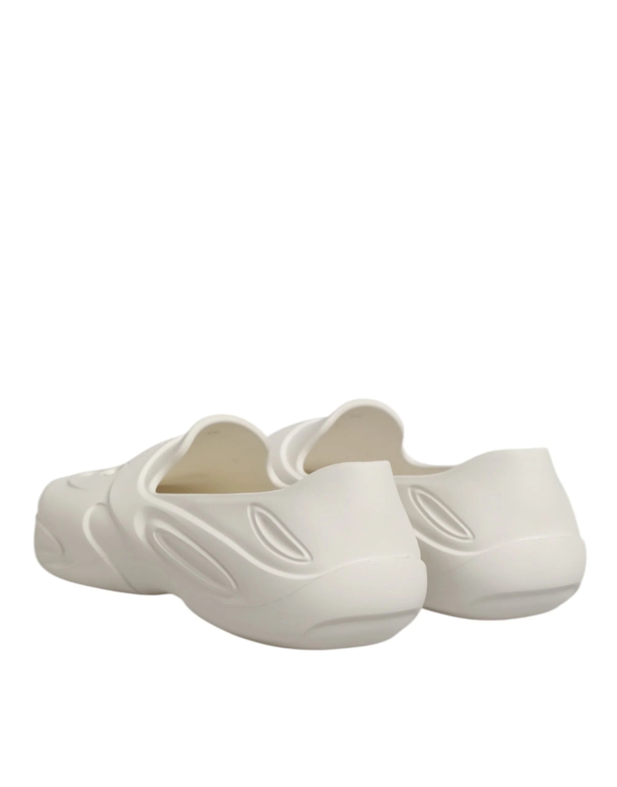 Dolce & Gabbana White Rubber Slides Low Top Sneakers Shoes - EU44/US11 - Sneakers
