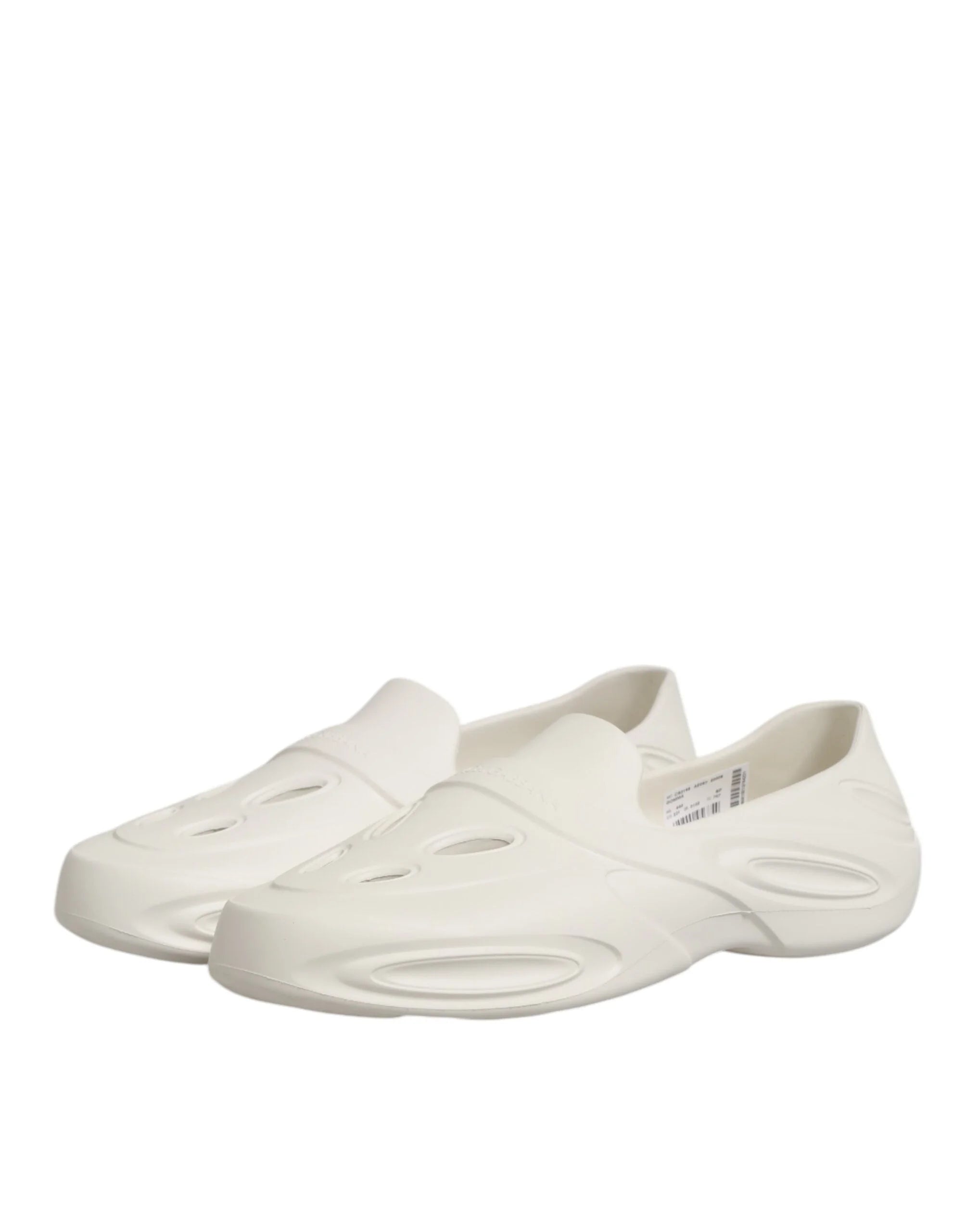 Dolce & Gabbana White Rubber Slides Low Top Sneakers Shoes - EU44/US11 - Sneakers