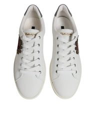 Dolce & Gabbana White Sacred Heart Men Low Top Sneakers Shoes - Sneakers