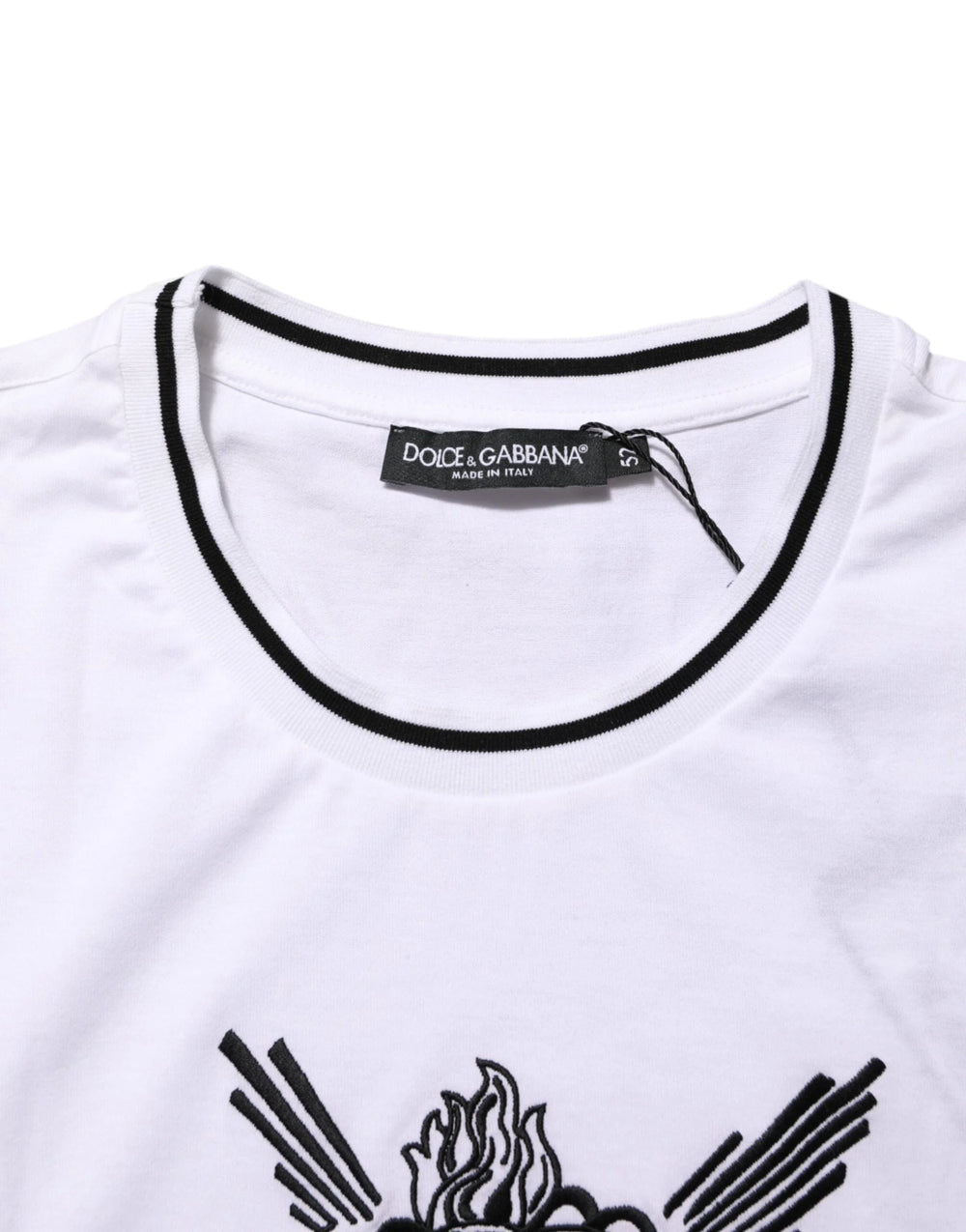 Dolce & Gabbana White Sacred Heart Short Sleeve Men T-shirt - IT52 | XL - T-Shirts