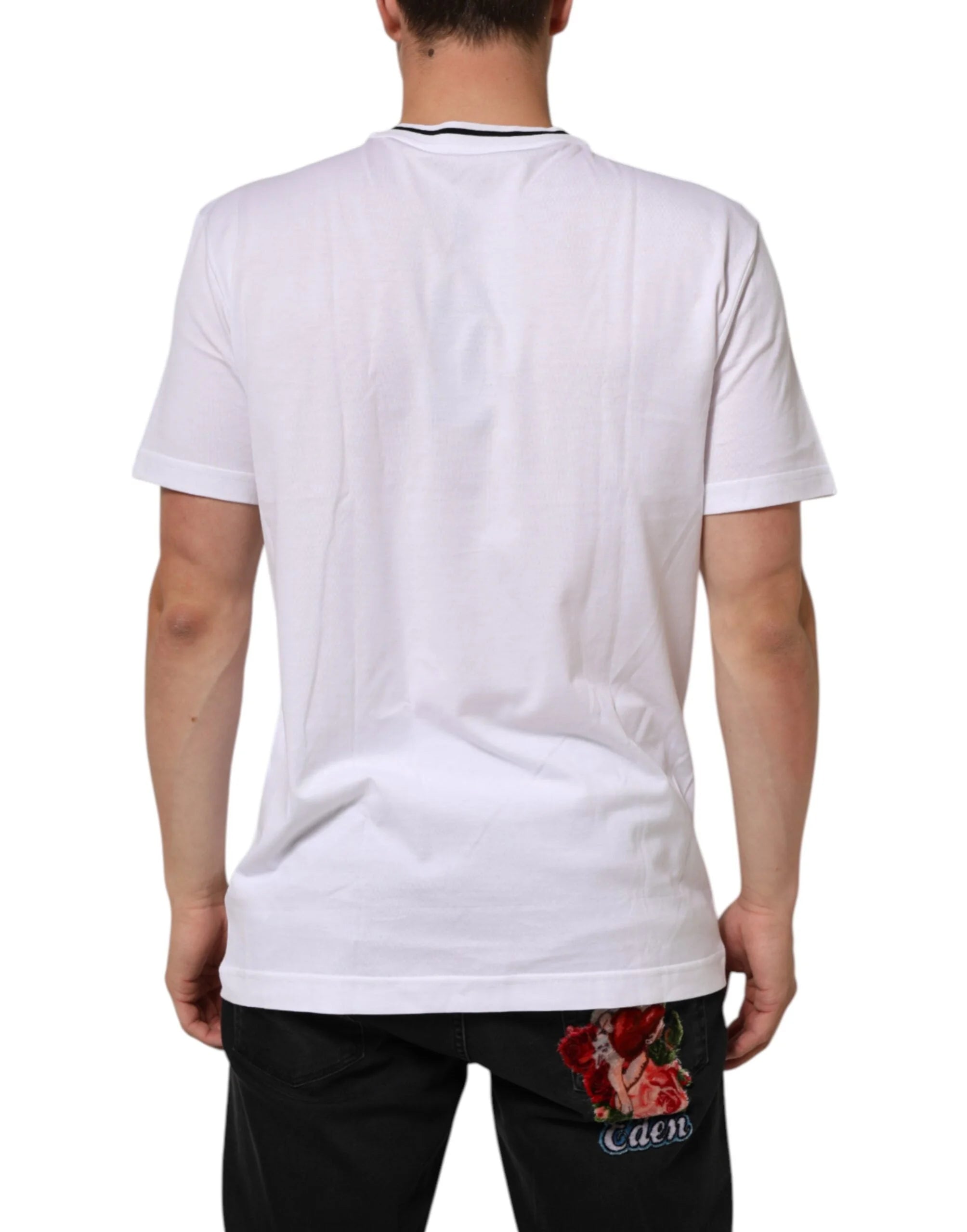 Dolce & Gabbana White Sacred Heart Short Sleeve Men T-shirt - IT52 | XL - T-Shirts