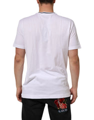 Dolce & Gabbana White Sacred Heart Short Sleeve Men T-shirt - IT52 | XL - T-Shirts