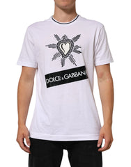 Dolce & Gabbana White Sacred Heart Short Sleeve Men T-shirt - IT52 | XL - T-Shirts