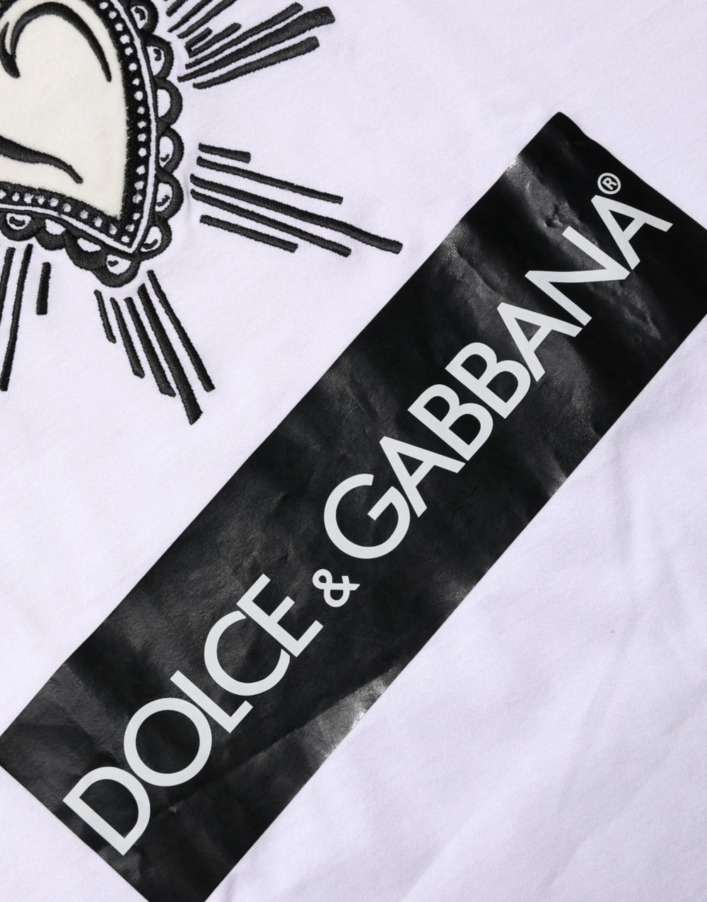 Dolce & Gabbana White Sacred Heart Short Sleeve Men T-shirt - IT52 | XL - T-Shirts