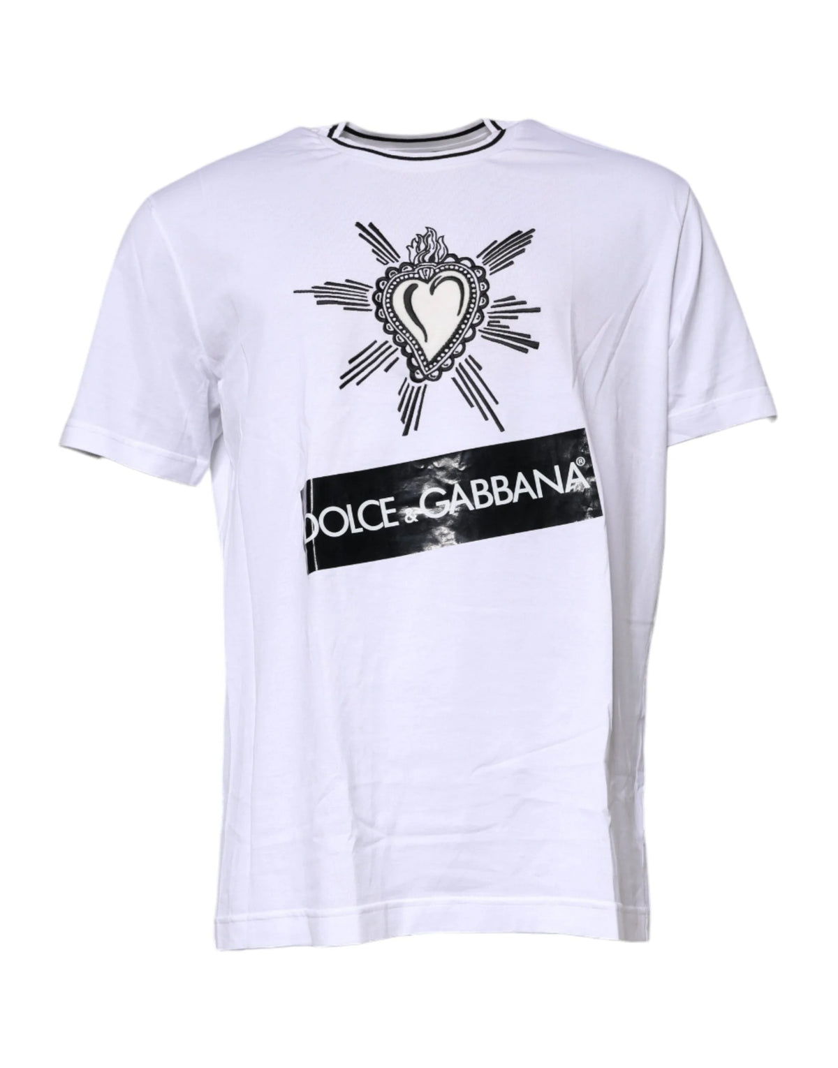 Dolce & Gabbana White Sacred Heart Short Sleeve T-shirt - IT56 | XXL - T-Shirts