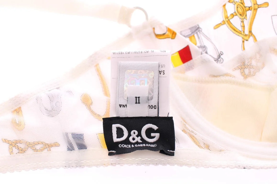 Dolce & Gabbana White Sailor Bra Panty Stretch Underwear - IT2 | S - Lingerie