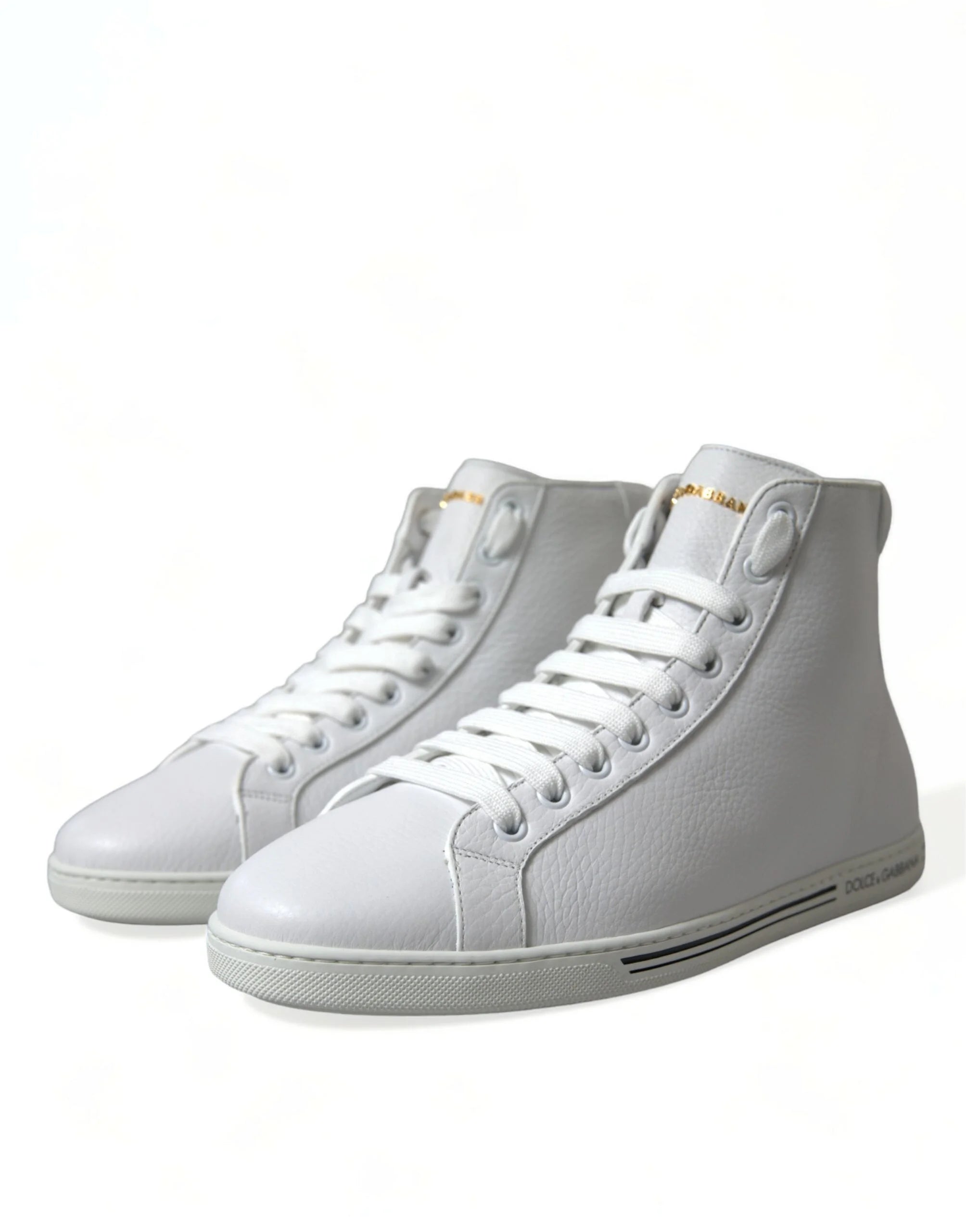 Dolce & Gabbana White Saint Tropez High Top Men Sneakers Shoes - EU40/US7 - Sneakers