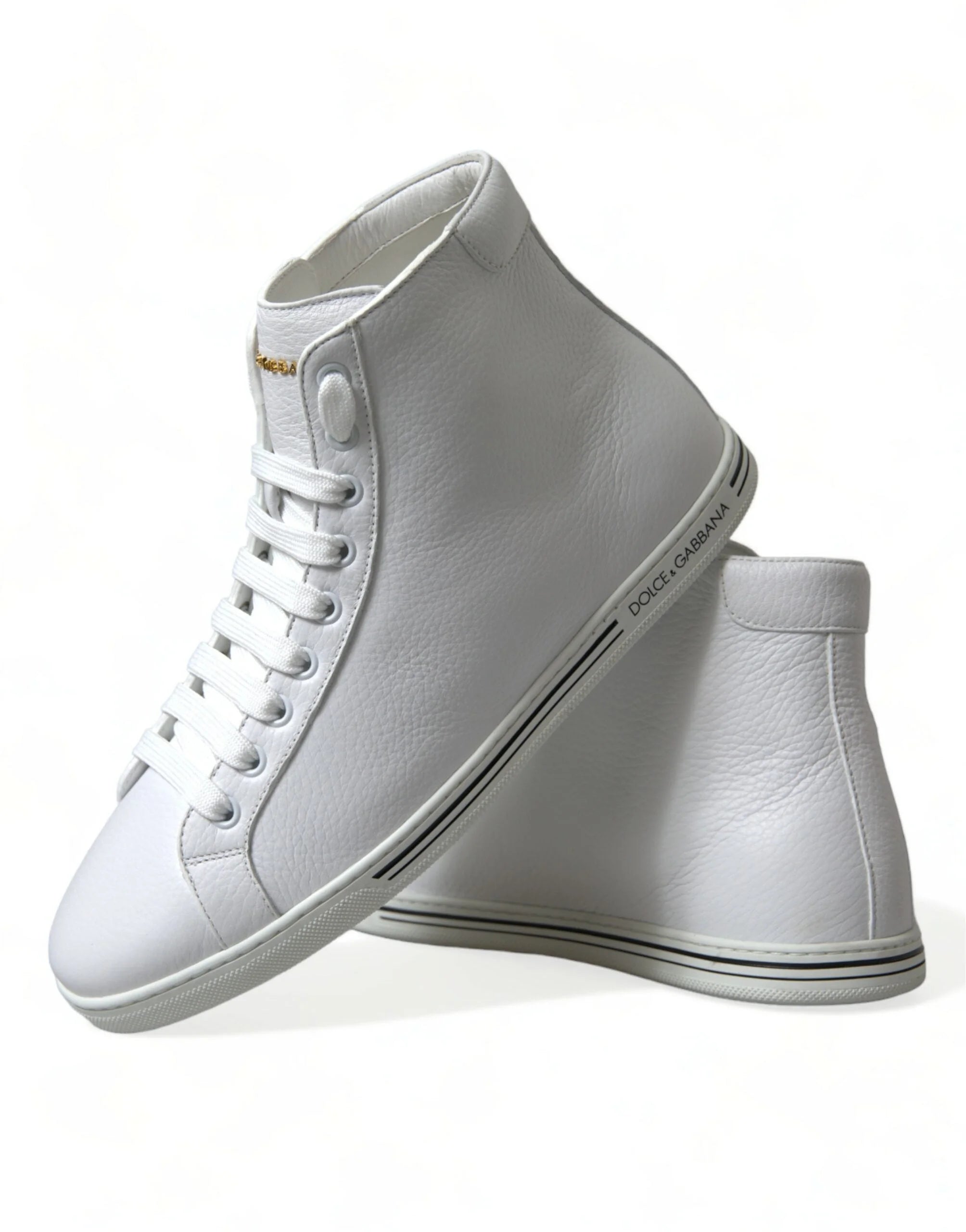 Dolce & Gabbana White Saint Tropez High Top Men Sneakers Shoes - EU40/US7 - Sneakers