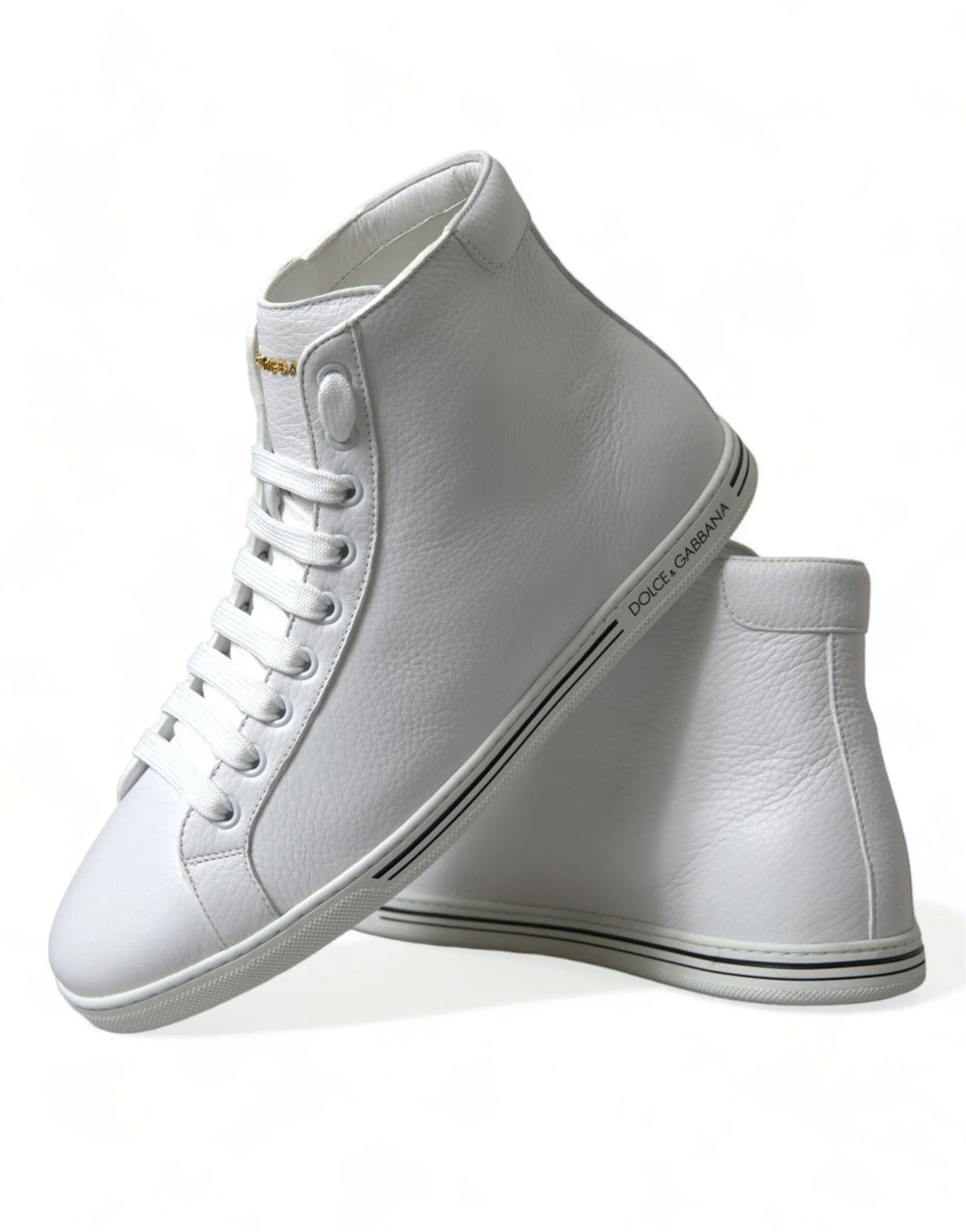 Dolce & Gabbana White Saint Tropez High Top Men Sneakers Shoes - EU40/US7 - Sneakers