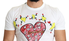 Dolce & Gabbana White Saint Valentine Print Cotton Men T-shirt - T-Shirts