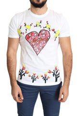 Dolce & Gabbana White Saint Valentine Print Cotton Men T-shirt - T-Shirts