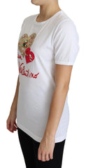 Dolce & Gabbana White San Valentino Heart Crystals T-shirt Top - IT36 | XS - T-Shirts