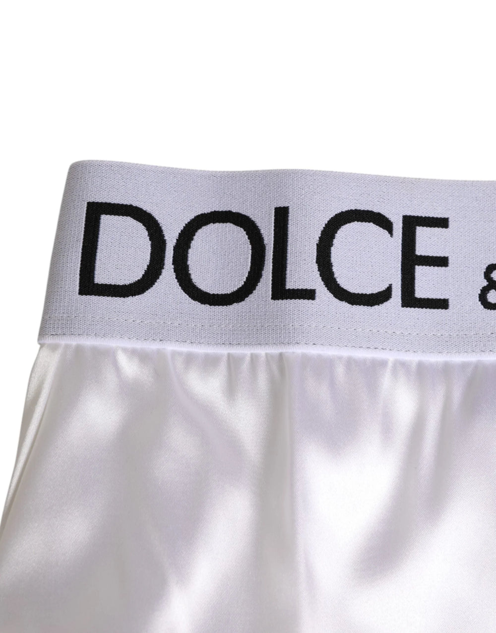 Dolce & Gabbana White Satin High-Waist Brief Logo Women Underwear - IT2 | S - Briefs