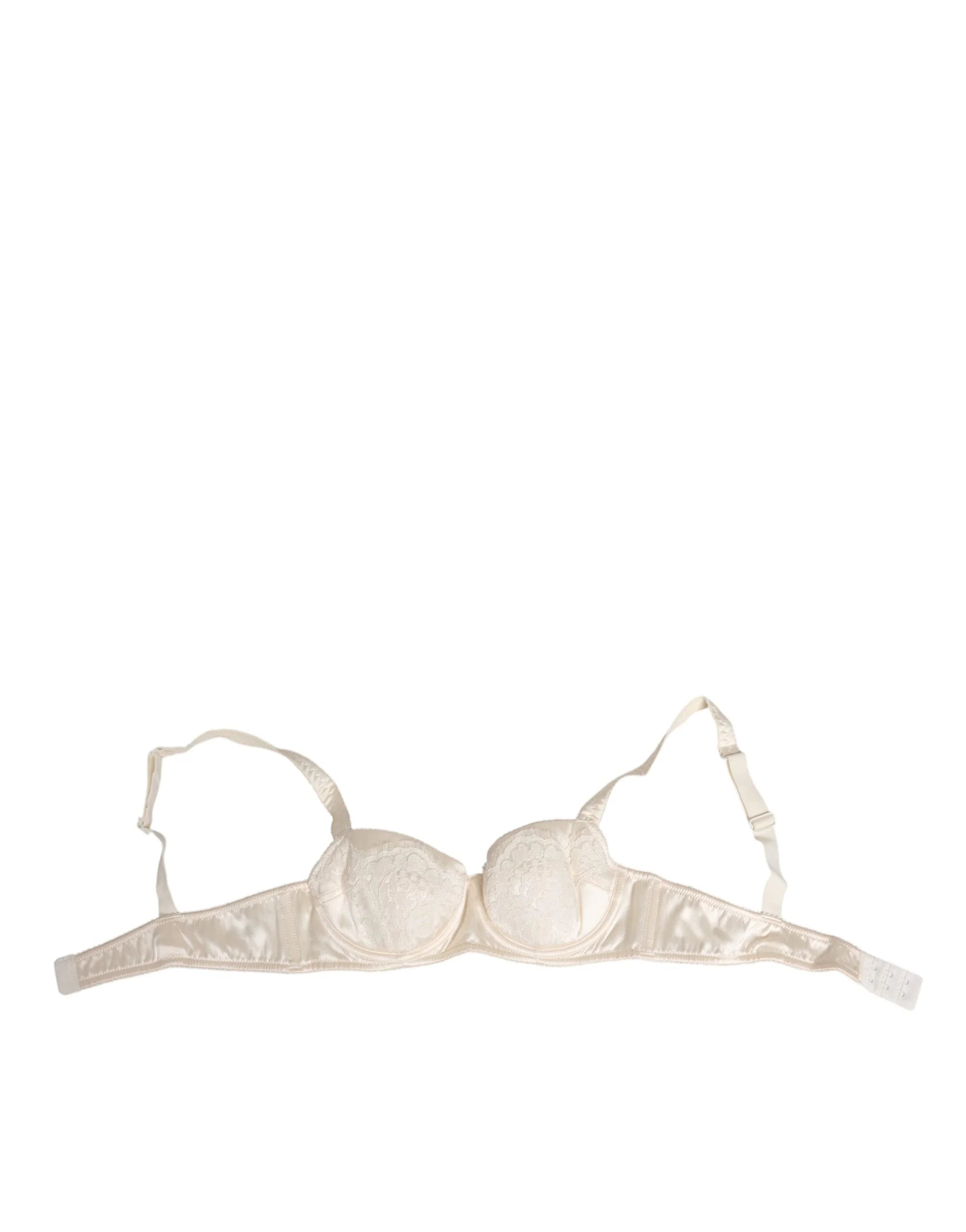 Dolce & Gabbana White Satin Lace Balconnet Lingerie Underwear - IT2 | S