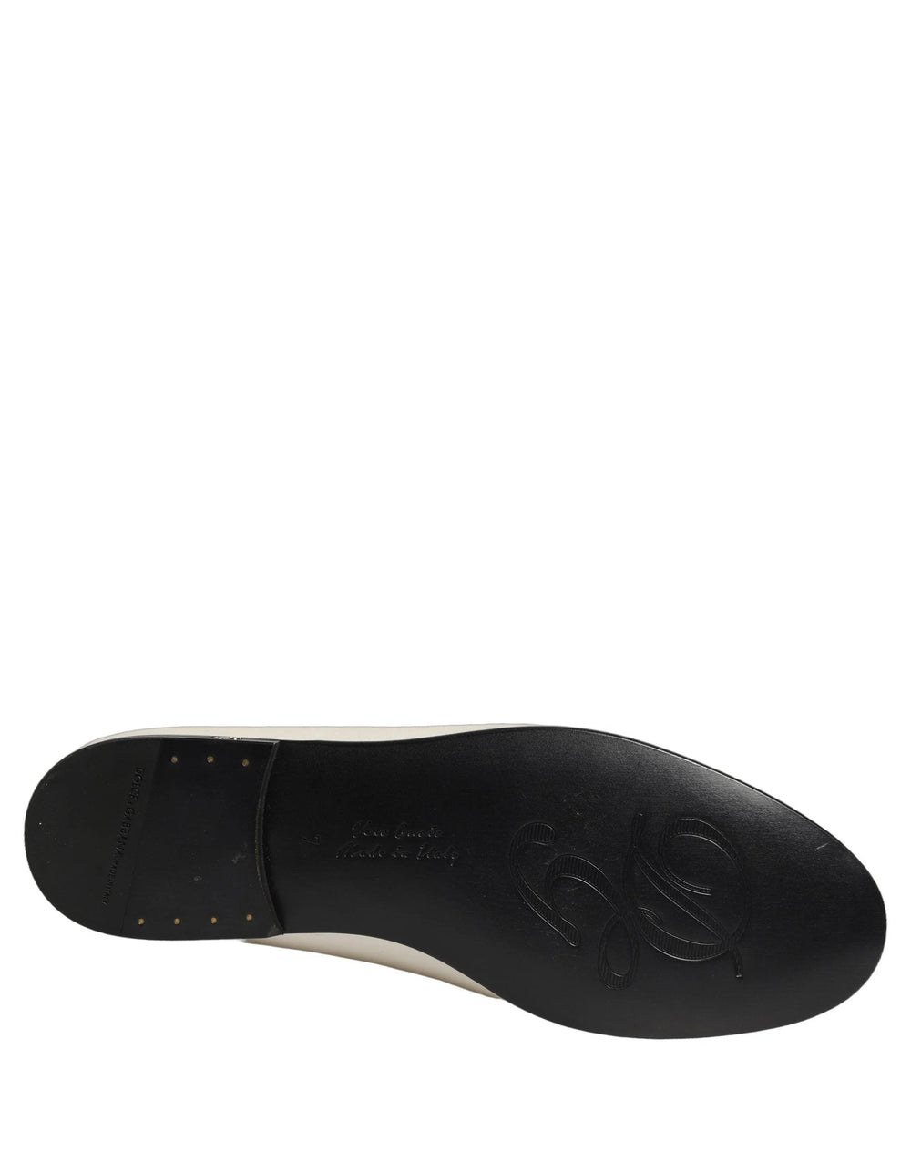 Dolce & Gabbana White Satin Logo Slip On Flats Loafers Shoes - EU41/US8