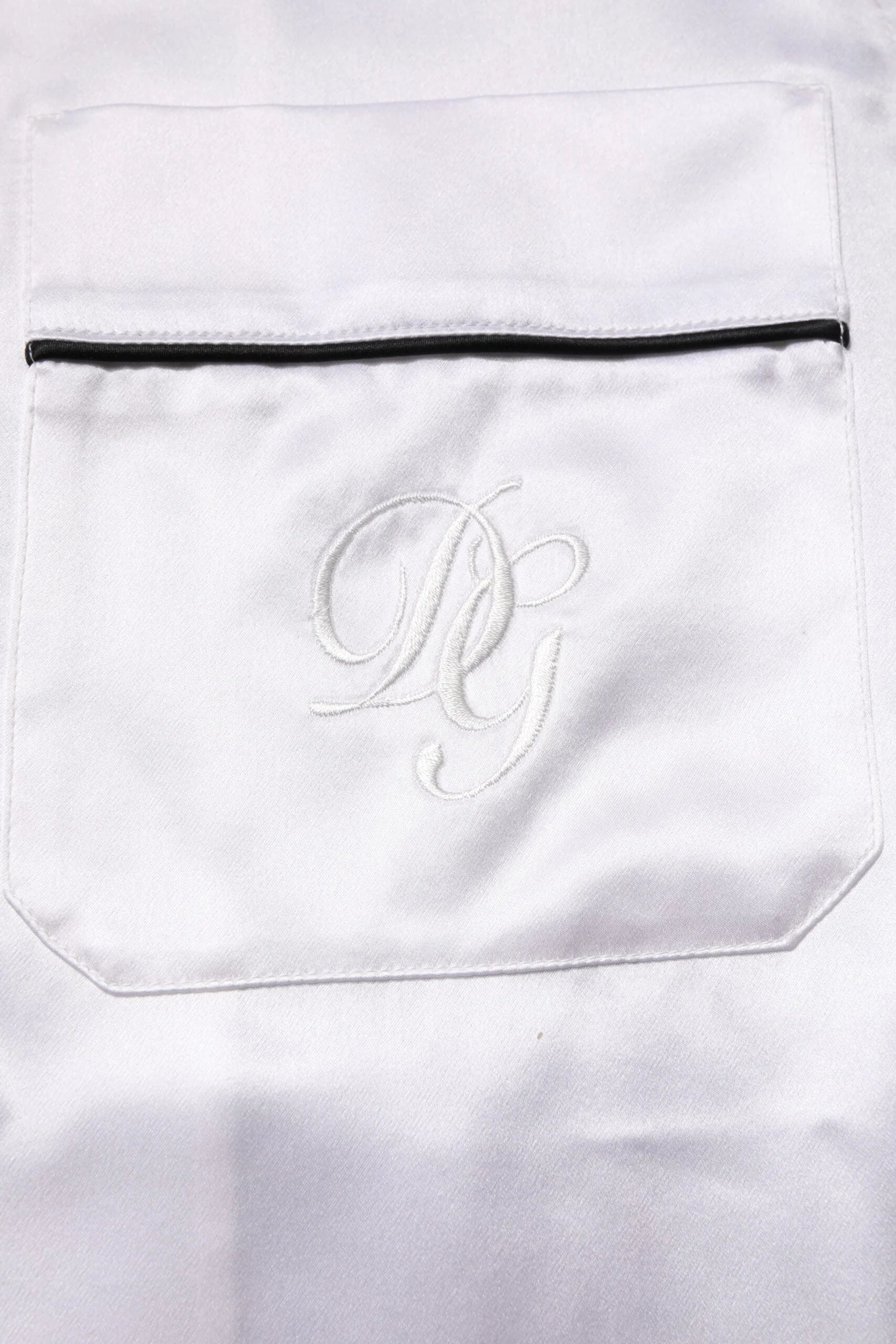 Dolce & Gabbana White Satin Silk Men Pajama Set Sleepwear - IT38 | XS - Pajamas