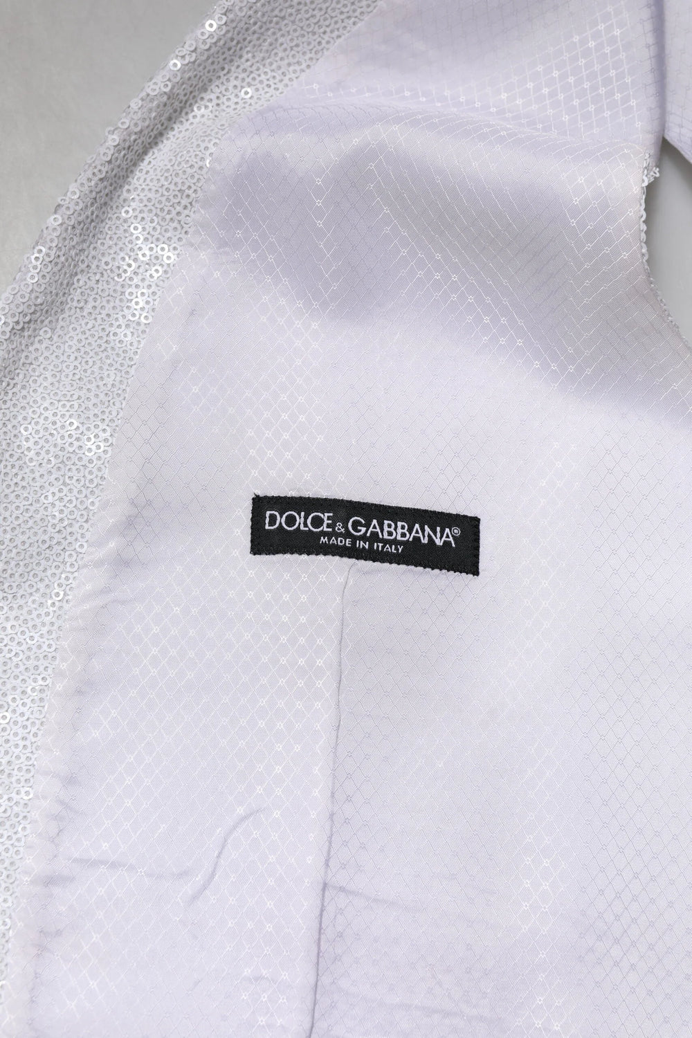 Dolce & Gabbana White Sequined Dress Formal Waistcoat Vest - IT48 | M - Vests