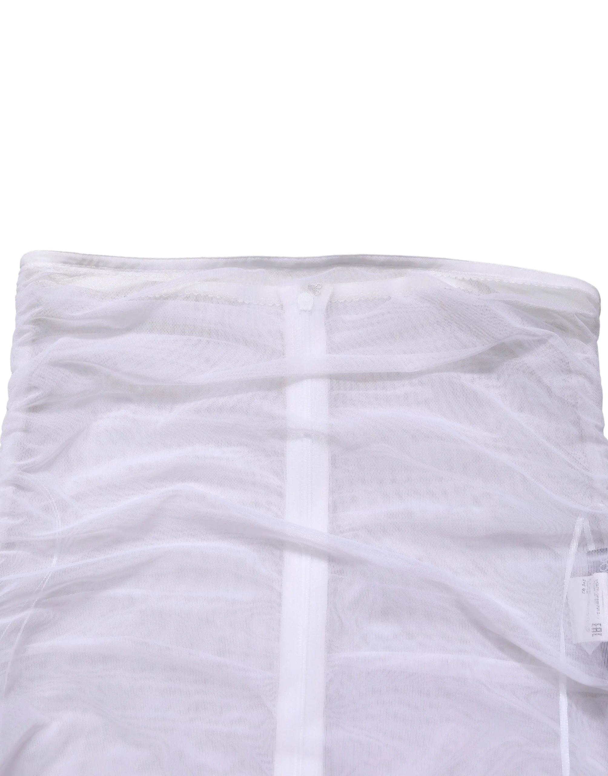 Robe longue moulante en nylon stretch transparent blanche Dolce & Gabbana - IT40|S