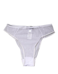 Dolce & Gabbana White Sheer Silk Stretch High Brief Underwear - IT2 | S
