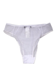 Dolce & Gabbana White Sheer Silk Stretch High Brief Underwear - IT2 | S