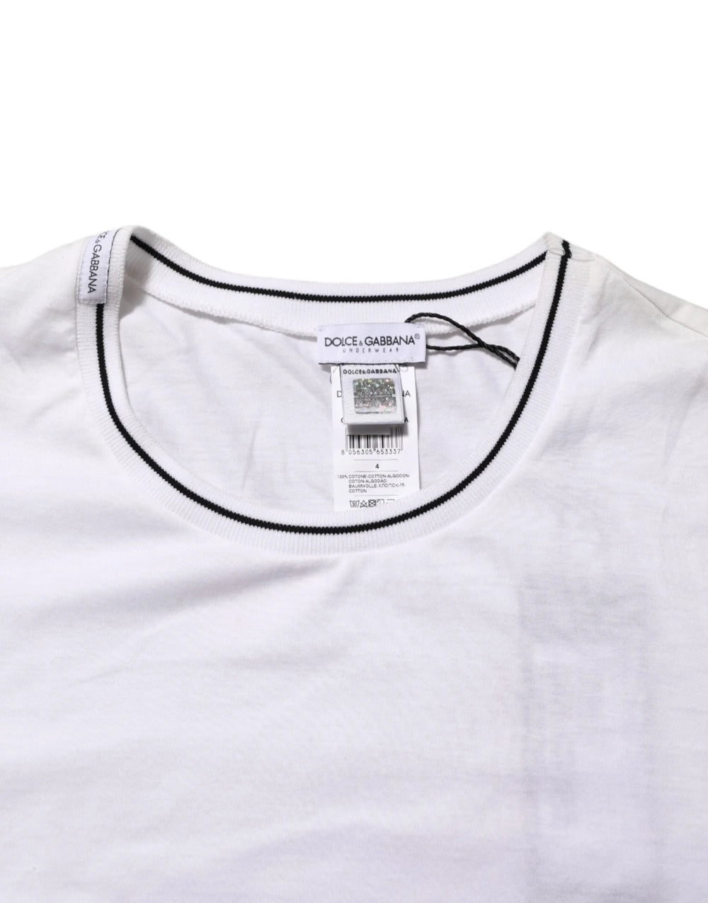 Dolce & Gabbana White Short Sleeves Round Neck Men Underwear T-shirt - IT4 | S - Men’s Undershirts