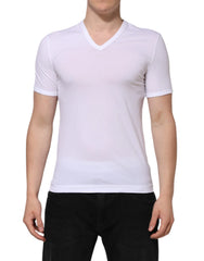 Dolce & Gabbana White Short Sleeves V-neck Underwear T-shirt - IT3 | XS - T-Shirts