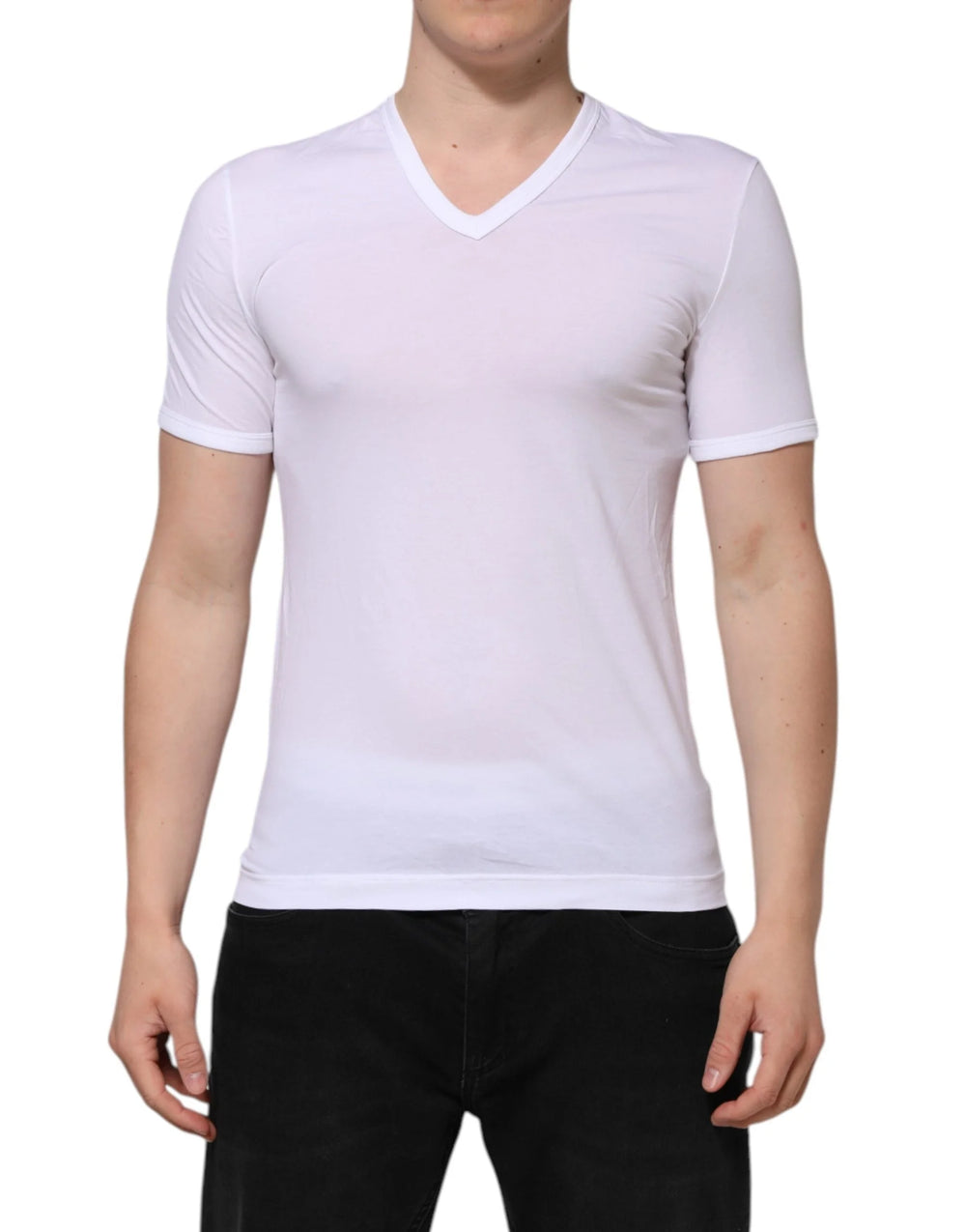 Dolce & Gabbana White Short Sleeves V-neck Underwear T-shirt - IT3 | XS - T-Shirts