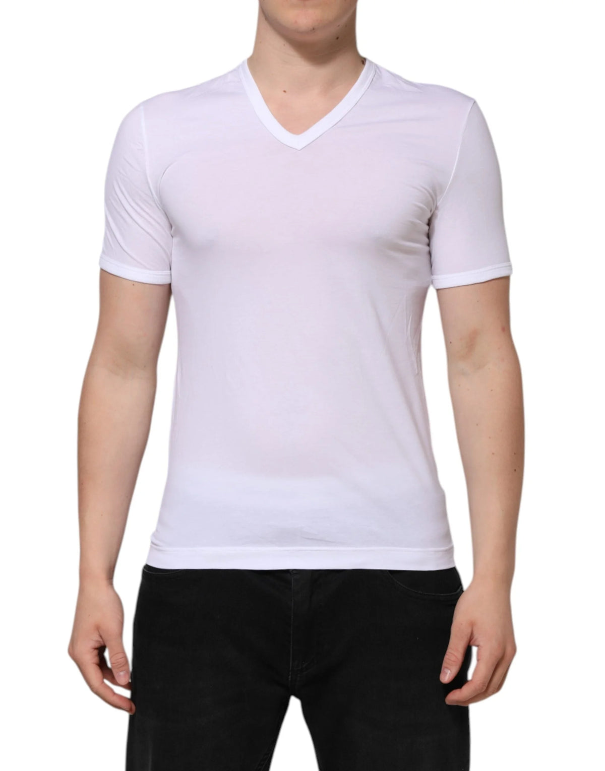 Dolce & Gabbana White Short Sleeves V-neck Underwear T-shirt - IT3 | XS - T-Shirts