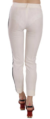 Dolce & Gabbana White Side Stripe Cropped Skinny Pants - IT36|XXS - Trousers