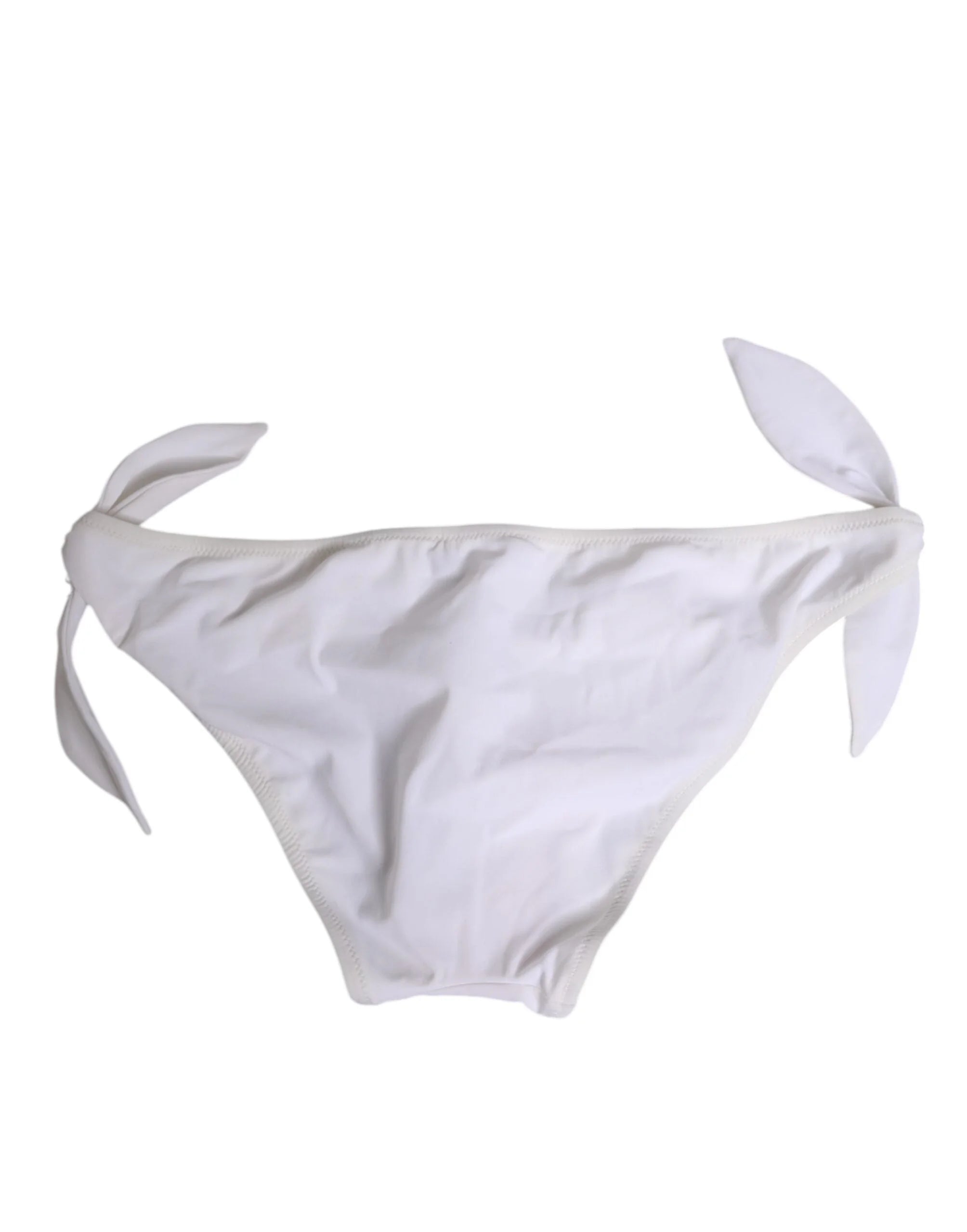 Dolce & Gabbana White Side Tie Logo Bikini Bottom Underwear - IT2 | S - Bikinis