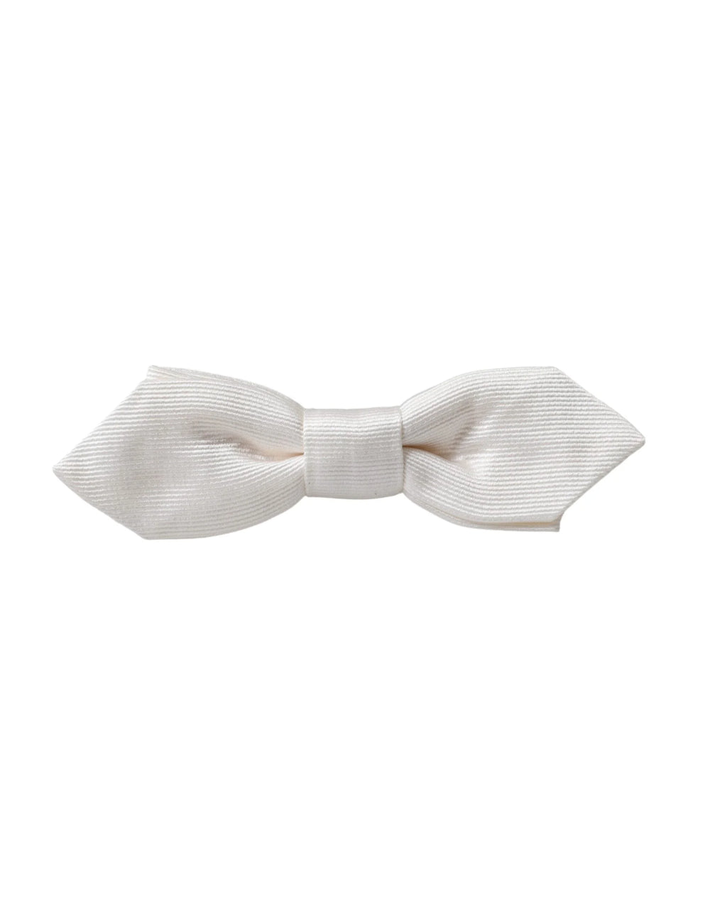Dolce & Gabbana White Silk Adjustable Neck Men Papillon Bow Tie - Neckties